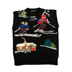 Vintage The Italian Mod Ralph Lauren Style Ski Graphic Sweater Vest